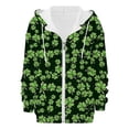 thumbnail image 4 of St Patricks Day Shirt Women Fall Oversized Pocket Solid Color Zipper Track Jacket Comfort Colors Sweatshirt, 4 of 5