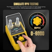 Autool SPT105 Spark Plug Tester, Double Hole, 0-6000RPM Adjustable, Ignition Coil Diagnostic Analyzer with Protective Cover for All Vehicles,