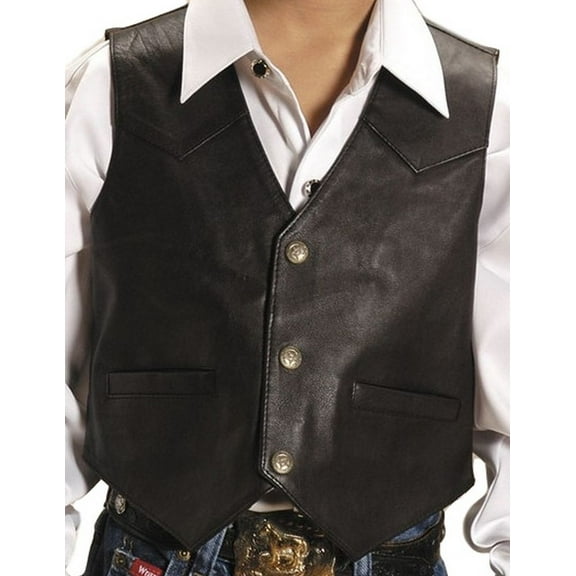 Roper Western Vest Boys Leather Lamb Nappa L Brown 02-094-0520-0501 BR