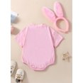 thumbnail image 2 of Aunavey Infant Baby Gril Easter Romper Bunny Halter Ruffle One Piece Outfit Clothes Playsuit with Headband, 2 of 8