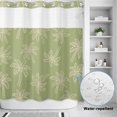thumbnail image 1 of No Hook Shower Curtain, Sage Green Palm Shower Curtains for Bathroom with See Through Top Window, Summer Tropical Coconut Trees Waterproof & Washable Bath Curtain Standard 72"x72", 1 of 5