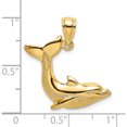 thumbnail image 3 of 14K Yellow Gold 2-D Textured Dolphin Jumping Charm (18.6 X 24) Made In United States k7420, 3 of 5