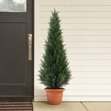 Walmart Black Friday Deals 2025 - DR.Planzen Artificial Cedar Tree 2 Pack, 4 ft Topiary Fake Plants, Realistic Green Outdoor Decoration - Walmart.com