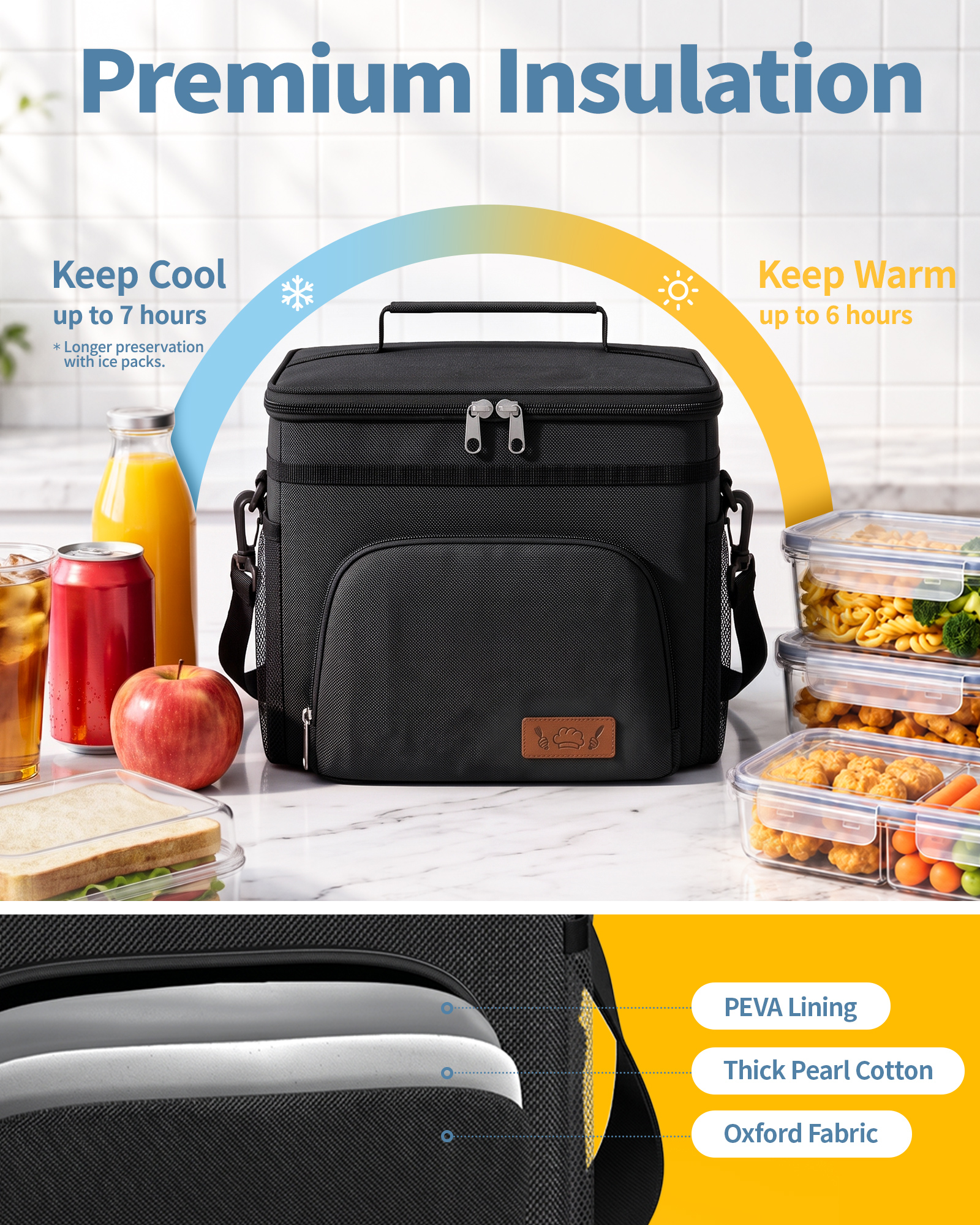 HOTOR Insulated Lunch Box with Shoulder Strap photo 2
