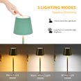 thumbnail image 4 of Peggybuy Touch Cordless Table Lamp 3 Color Stepless Dimming Home Night Lamp (Light Green), 4 of 9