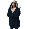 thumbnail image 1 of Double Fleece Cardigan Jacket Women Solid Color Long Sleeve Plush Warm, 1 of 7