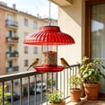 thumbnail image 6 of huayou Red Vertical Strip Bird Feeder Protective Cover, Curved Dome Hook Top, Decoration, for Outdoor Hummingbird Rain Snow Shield Accessory, 6 of 6