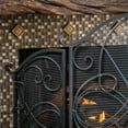 thumbnail image 3 of Noble House Christopher Iron Fireplace Screen, Silver Flower on Black, 3 of 12