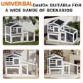 thumbnail image 4 of QinaQin Double Layer Rabbit Hutch, Wooden Bunny Cage with Run, Grey, 4 of 7