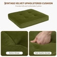 thumbnail image 4 of Green pu leather y natural rattan dining chair con forrado seat y solid wood back, 4 of 8