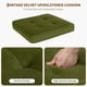 thumbnail image 4 of Set of two green pu leather y natural rattan dining sillas: forrado seat y solid wood back, 4 of 8