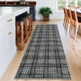 thumbnail image 3 of Garvee Washable Rug 2.5'x12' Modern Plaid Runner Rug, Non Slip Stain Resistant Rug Geometric Carpet for Hallway Bedroom Home Office, Gray, 3 of 7