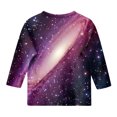 thumbnail image 4 of ZTKWD Boys Girls Tie Dye Shirt 3D Graphic Casual Crewneck 3/4 Sleeve Tops Tees for Kids 6-16 Years, 4 of 4