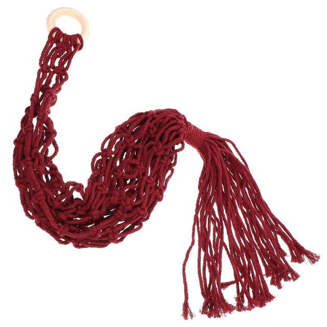 BESTYASH Cesta Decorativa Colgante De Macramé Para Almacenaje De En Cocina Roja