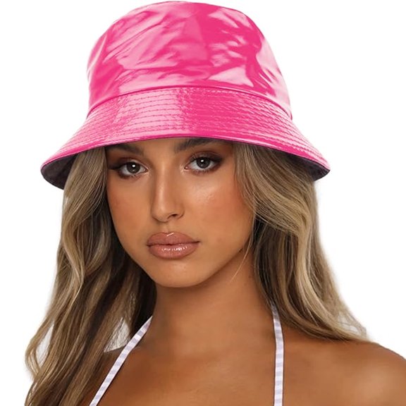 Reversible Bucket Rain Hat for Women Men Waterproof Summer Sun Beach Fishing Cap, M