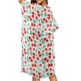 thumbnail image 4 of HELLHERO High Quality Fabrics Bathing Suit Cover Up for Beach Short Sleeve Long Cardigan Cherry Daisy, 4 of 6