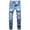 A-Blue, variant on Hvyesh Men's Skinny Ripped Jeans Slim Fit Distressed Stretch Denim Pants