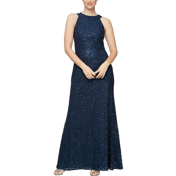Alex Evenings Womens Sequined Full Length Evening Dress