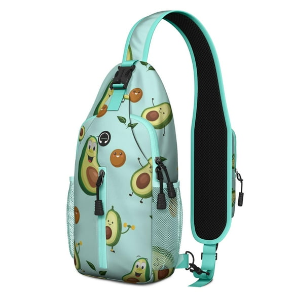 Crossbody Sling Backpack for Women Men Kawaii Avocado Shoulder Sling Crossbody Casual Chest Bag for Travel Sports Running Hiking