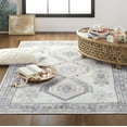 thumbnail image 3 of Everwash™ Treasure Saul Southwest Geometric Machine Washable Area Rug, Grey/Navy Blue, 6'6"x9'2", 3 of 9