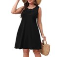thumbnail image 5 of ZZwxWA Beach Dresses for Women 2025 Vacation Women's Summer Sleeveless Sundress Casual Pleated Mini Dress with Pockets, 5 of 6