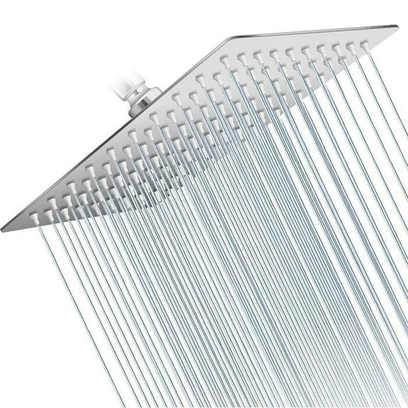 Brushed Nickel Shower Head 12 inch Rainfall Top Sprayer ultra thin Square Faucet