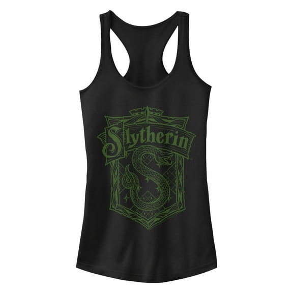 Junior's Harry Potter Slytherin Crest Racerback Tank Top