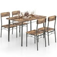 thumbnail image 1 of Costway 5 PCS Industrial Kitchen Dining Room Furniture with Wood Rectangular Table 4 Chairs, 1 of 10