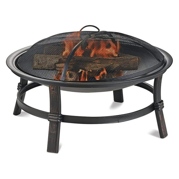 WAD15121MT Brushed Copper Wood Burning Outdoor Firebowl