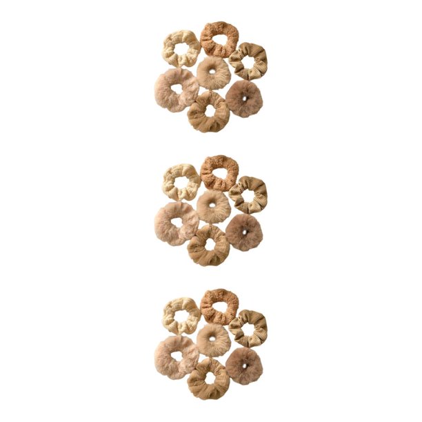 Sonducket 7x Lazos para el cabello para mujeres Scrunchies Cola de caballo Titular para niñas Boda café Type1