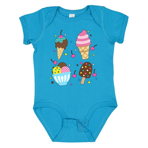 Inktastic Ice Cream with Patterns Boys or Girls Baby Bodysuit