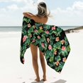 thumbnail image 6 of Tropical Print Beach Towels Blanket Soft&Absorbent Quick Dry Microfiber Black Floral Leaf Pool Towels for Swimming ,Yoga, Sports, Gym, Camping,Large 30X60in,, 6 of 8