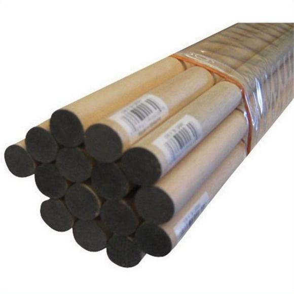 Alexandria Moulding 02558-R0036C1 0.62 x 36 in. Thunderbird Forest Poplar Dowels Hardwood Grey - pack of 15