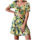 thumbnail image 1 of Vestido de cintura alta con estampado de corbata y cuello en V de manga corta a la moda de verano para mujer Fridja  bnh3910, 1 of 8