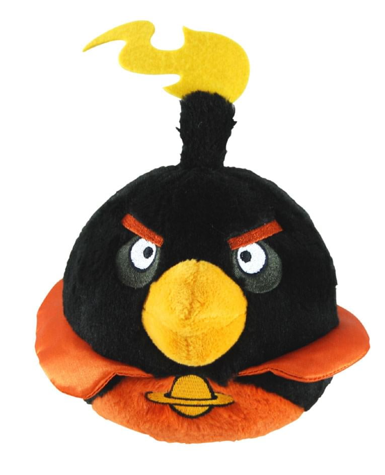 Angry Birds Space 5&quot; Plush With Sound: Powerbomb Black Bird