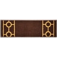 thumbnail image 1 of Custom Size Cut to Size Stair Treads Chain Border Brown Customize Slip Resistant Latex Backing Low Profile Stair Tread Set Of 13 (Brown 9in x 36 in), 1 of 7