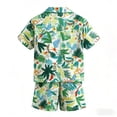 thumbnail image 4 of Toddler Boy Outfits Lapel Short Sleeve Button Graphic Print Top And Shorts 2 Piece Beach Wear Boys' Clothing Sets Size 18-24 Months, 4 of 4