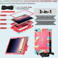 thumbnail image 3 of Case for Samsung Galaxy Tab A9+ 11.0" 2023 SM-X210 / SM-X215 / SM-X216 with Nylon Shoulder Strap, 3 in 1 Hybrid Heavy Duty Shockproof Silicone PC Tablet Cover with Kickstand Case, Rainbowrose, 3 of 8