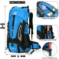 thumbnail image 2 of 60L Travel Hiking Camping Backpack with Rain Cover,Backpack Water Resistant,Climbing Backpack for Men Women, 2 of 13