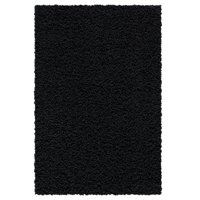 Mainstays Machine Washable Solid Shag Area Rug, Black, 3'x4'8"