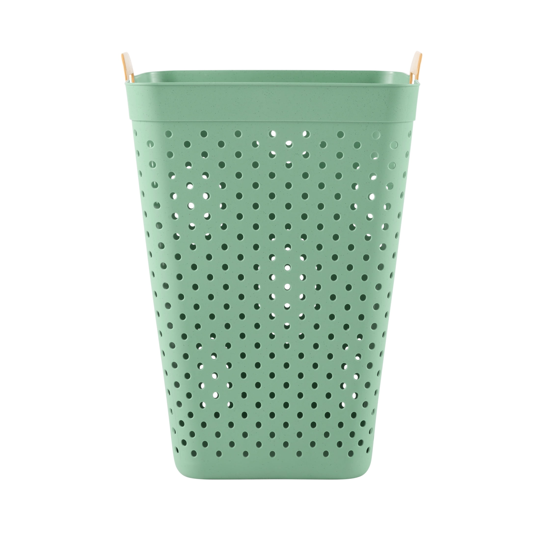 (2 pack) Mainstays Plastic Laundry Hamper, Large Square, Flexible & Breathable, Carrying Handles, Sage Green
