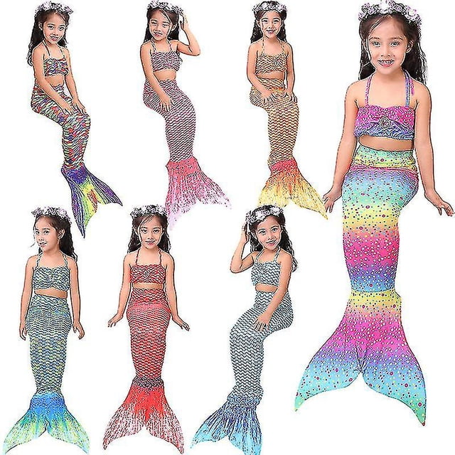 Trajes de bikini de cola de sirena para niñas y niños de alta calidad Trajes de baño Trajes de baño Traje de baño_y