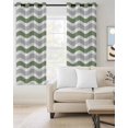 thumbnail image 2 of Sage Green Grey Blackout Curtains, Light Blocking Print Window Curtains, Abstract Geometric Ocean Wave Stripe Thermal Insulated Window Drapes for Living Room Kitchen Cafe 2 Panels, 84"W x 63"L, 2 of 9
