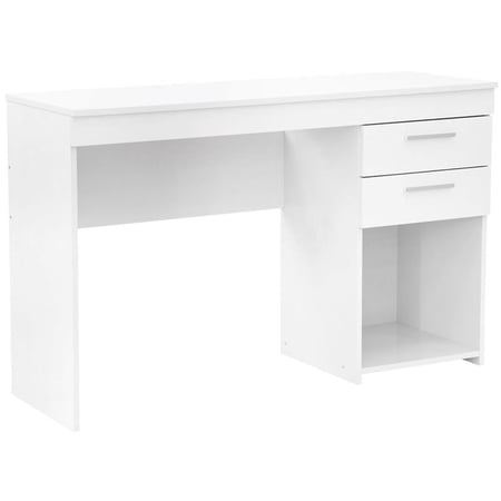 Pemberly Row 48 W Engineered Wood 2-Drawers Writing Desk in White