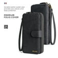 thumbnail image 5 of Allytechgroup 2 in 1 Wallet Case for Apple iPhone SE 2022/2020/ iPhone 7 8, Detachable Back Cover Zipper Purse Card Holder Shockproof Hand Wrist Phone Case for Apple iPhone SE 3rd 2nd Gen, Black, 5 of 8