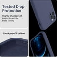 thumbnail image 4 of for iPhone 12 Pro Case, Silicone Upgraded [Camera Protecion] Phone Case with Soft Anti-Scratch Microfiber Lining, 6.1 inch, Navy Blue, 4 of 11