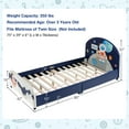 thumbnail image 3 of Costway Kids Upholstered Platform Bed Children Twin Size Wooden Bed Astronaut Pattern, 3 of 10