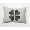 Simply Daisy 14 in x 20 in Modern and Contemporary Gray Floral Polyester Decorative Lumbar Pillow