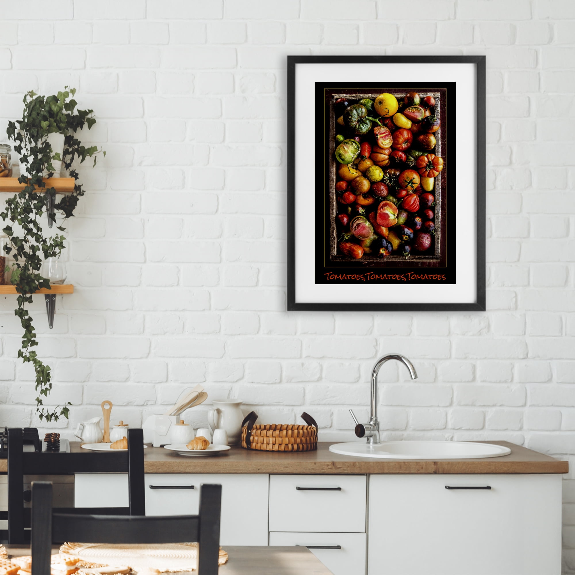 Stupell Industries Ripe & Bountiful Tomato Harvest Black Framed Print Under Glass, design by Carl Kravats