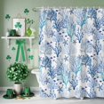 thumbnail image 3 of Shower Curtain, Watercolor Ocean Coral Starfish Waterproof Shower Curtain Set with Hooks for Bathroom Showers,Stalls and Bathtubs,36x72In Summer Marine Life Fish, 3 of 9